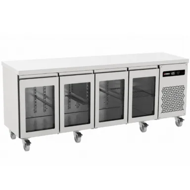 583L Four Hinged Glass Door Gastronorm Counter Refrigerator