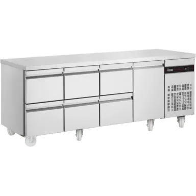 583L Six Drawer Single Door Gastronorm Counter Refrigerator