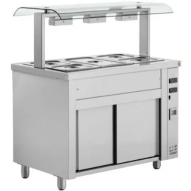 Bain Marie With Double Sneeze Guard 3 x GN1/1