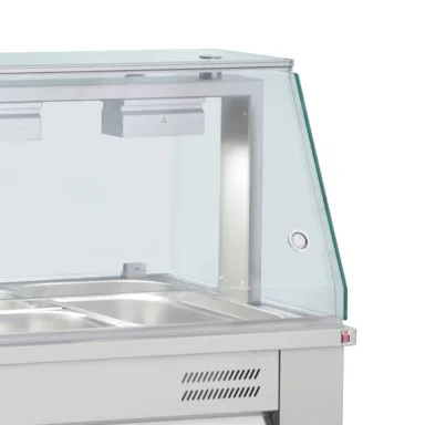 Counter Top Bain Marie With Glass Canopy 2x GN1/1