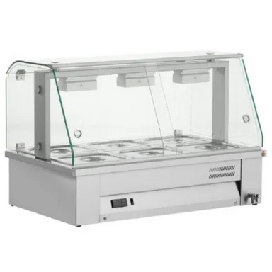 Counter Top Bain Marie With Glass Canopy 3x GN1/1