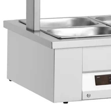 Counter Top Bain Marie With Sneeze Guard 3x GN1/1