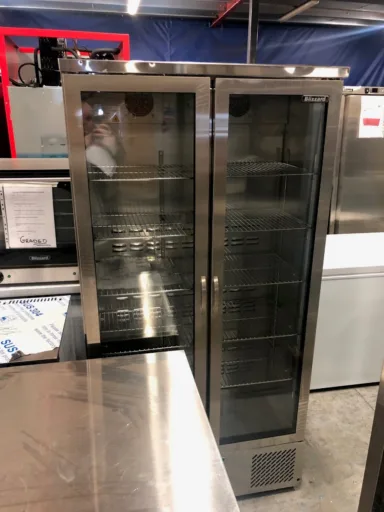 GRADED-02002 BAR20SS Upright Double Hinged Glass Door Bottle Cooler