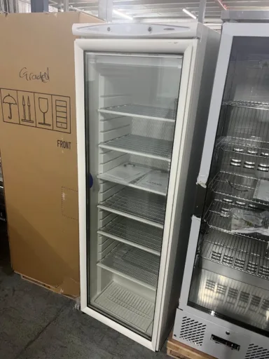Upright 360L Single Hinged Glass Door Freezer