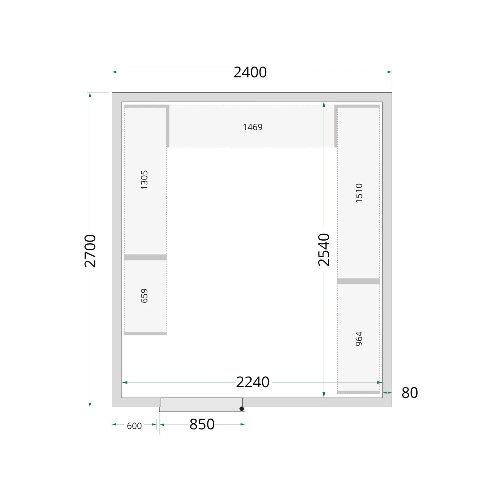 Cold Room 240x270x220 WD Cold Room Panels 80 mm - Image 4