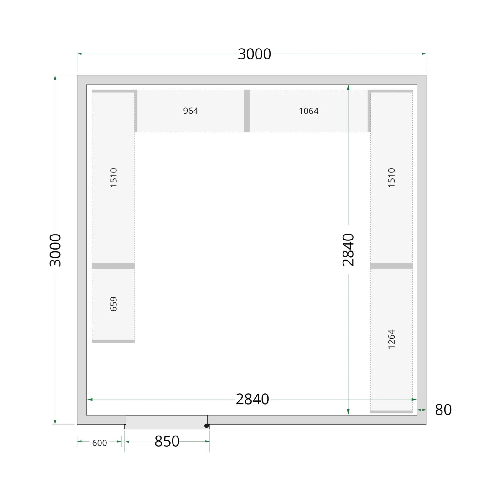 Cold Room 300x300x220 WD Cold Room Panels 80 mm - Image 4